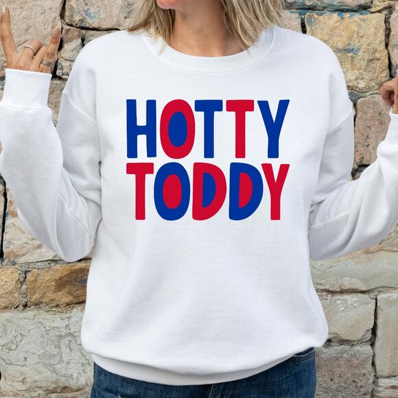 Ole Miss Hotty Toddy Univ of Mississippi Gildan crewneck sweatshirt white - Picture 1 of 3